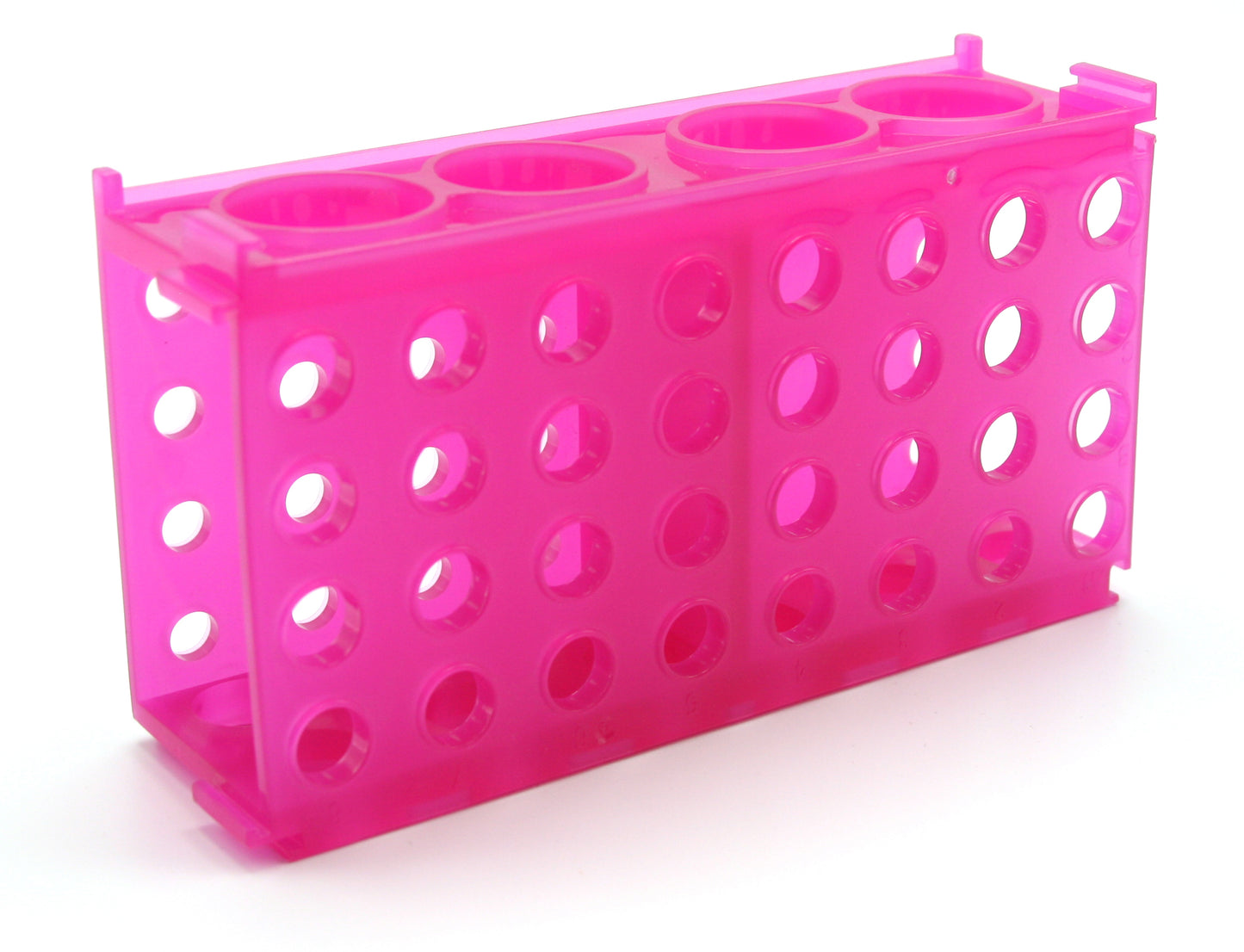 HS29022D - Heathrow Scientific 4-Way Tube Rack Pink Pack of 5 - Holds 50mL 15mL 1.5mL 0.5mL