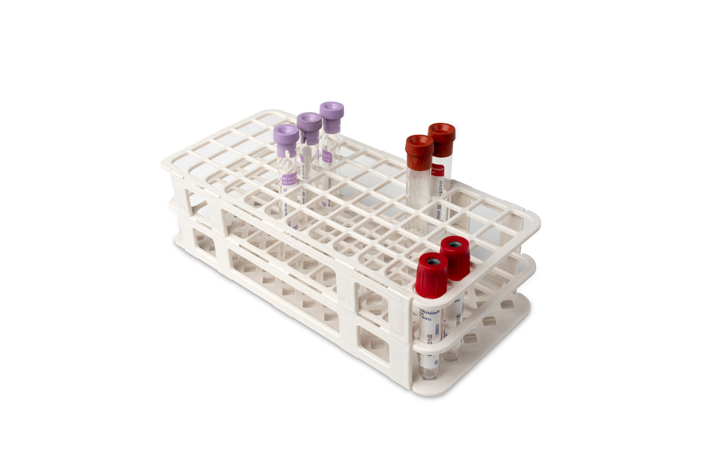HS243077W - Heathrow Scientific Fold & Snap Tube Rack 17mm 60-Place White