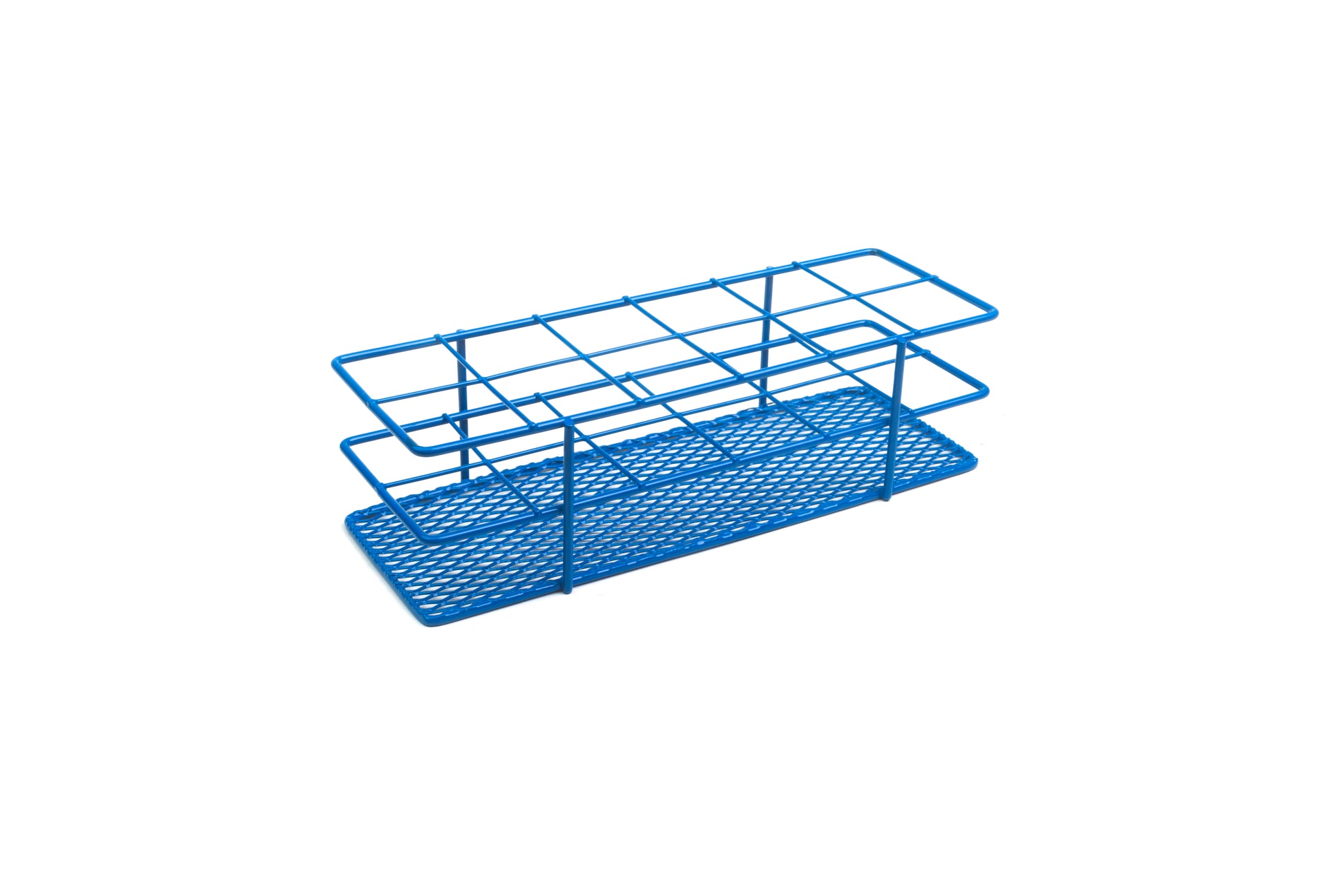 Heathrow Scientific HDPE Coated Wire Tube Rack, 29–33mm, Blue - Image 2