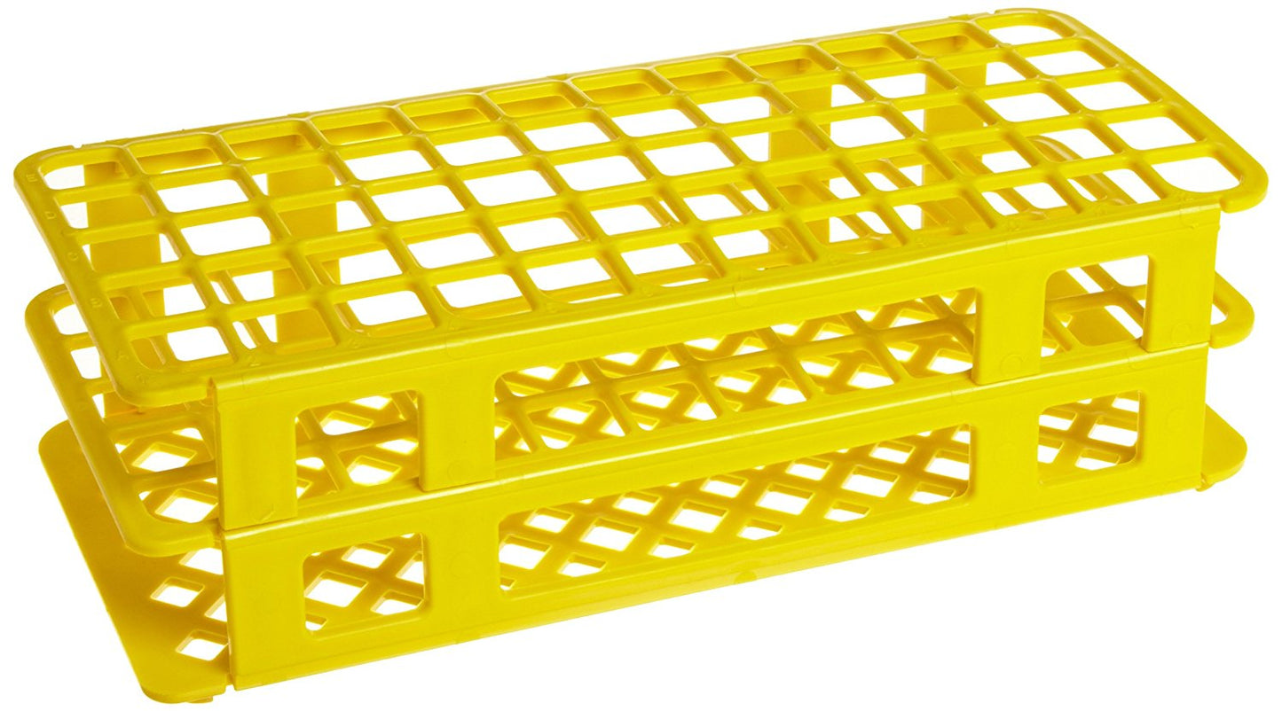 HS243077Y - Heathrow Scientific Fold & Snap Tube Rack 17mm 60-Place Yellow
