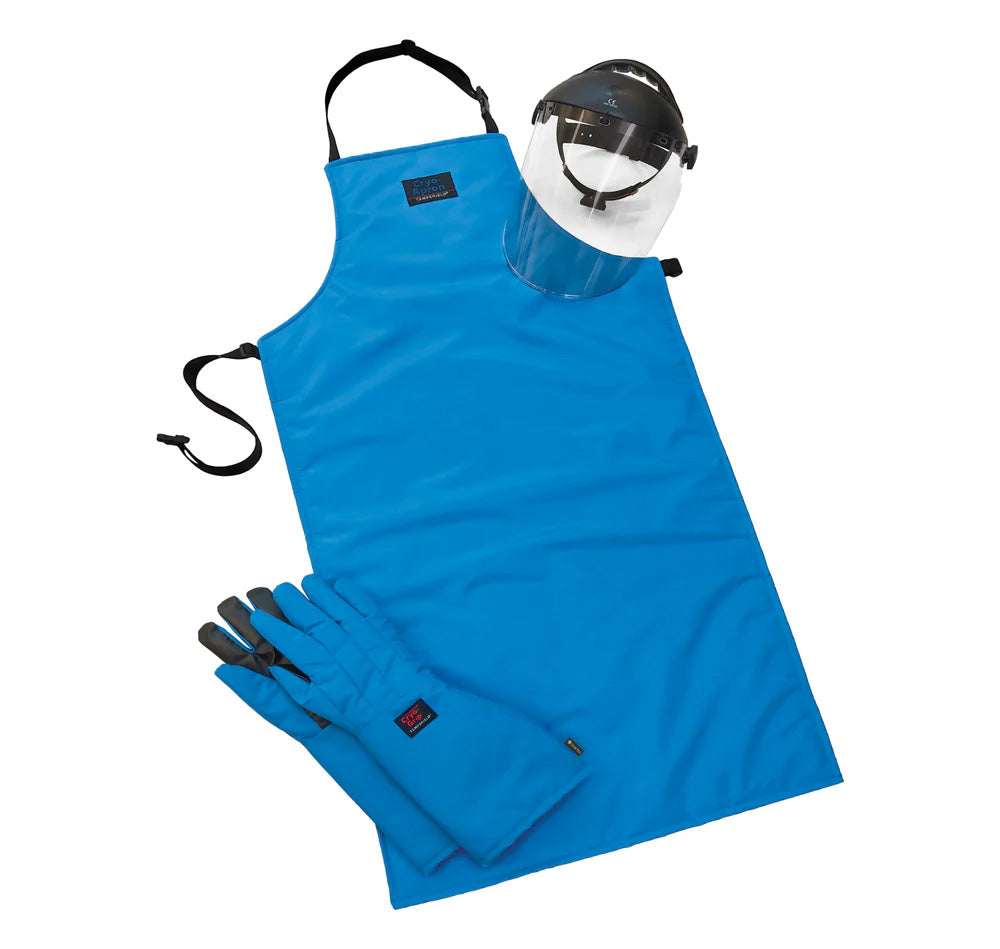 TempShield CRYO-PROTECTION® Grip Safety Kit Elbow - complete cryogenic PPE set with CRYO-GRIP gloves 48in apron gaiters face shield