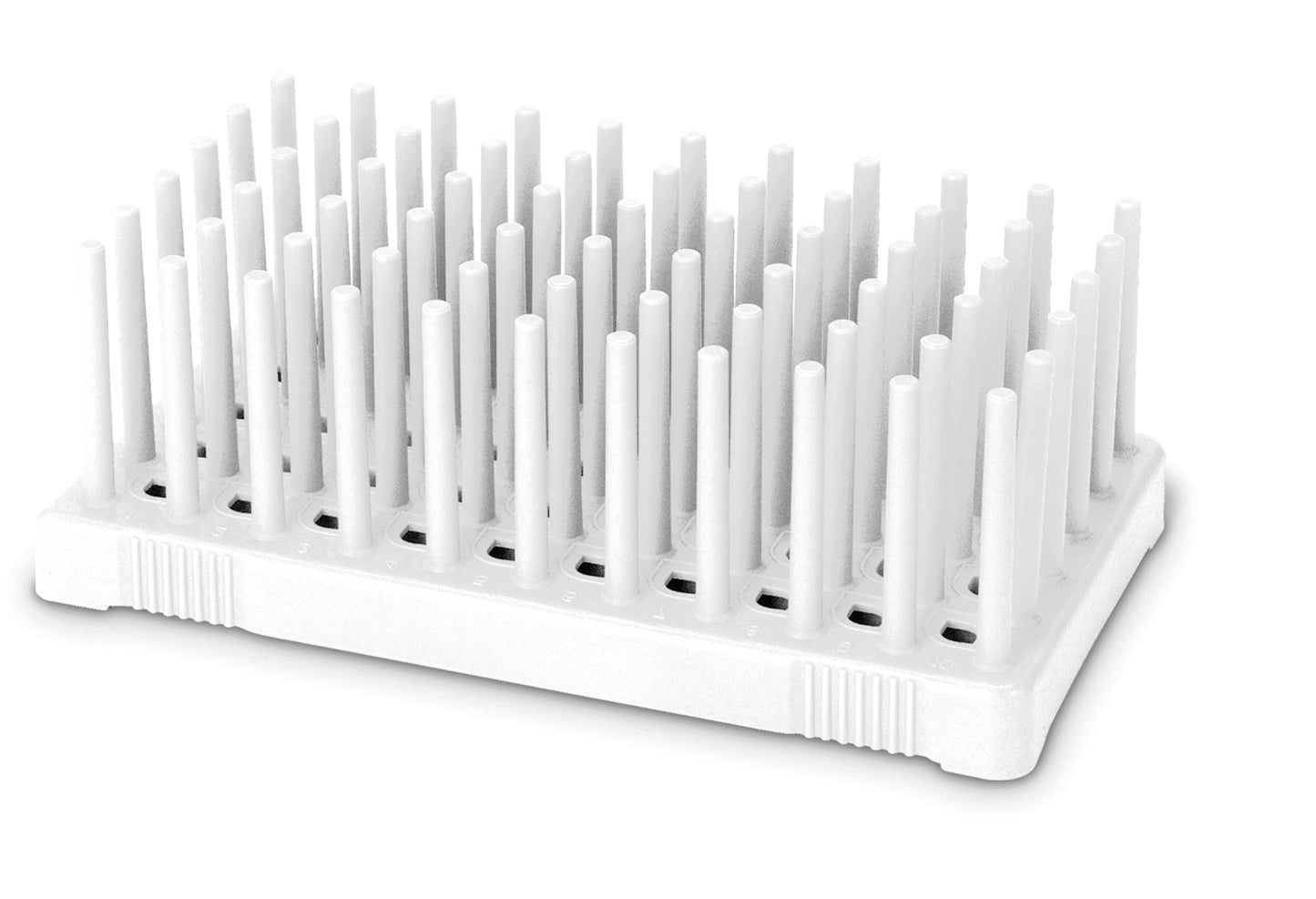 HS24311A - Heathrow Scientific Peg Tube Rack 50-Place 14-17mm White