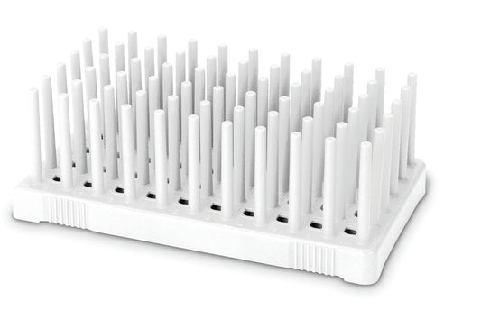 HS24311A - Heathrow Scientific Peg Tube Rack 50-Place 14-17mm White