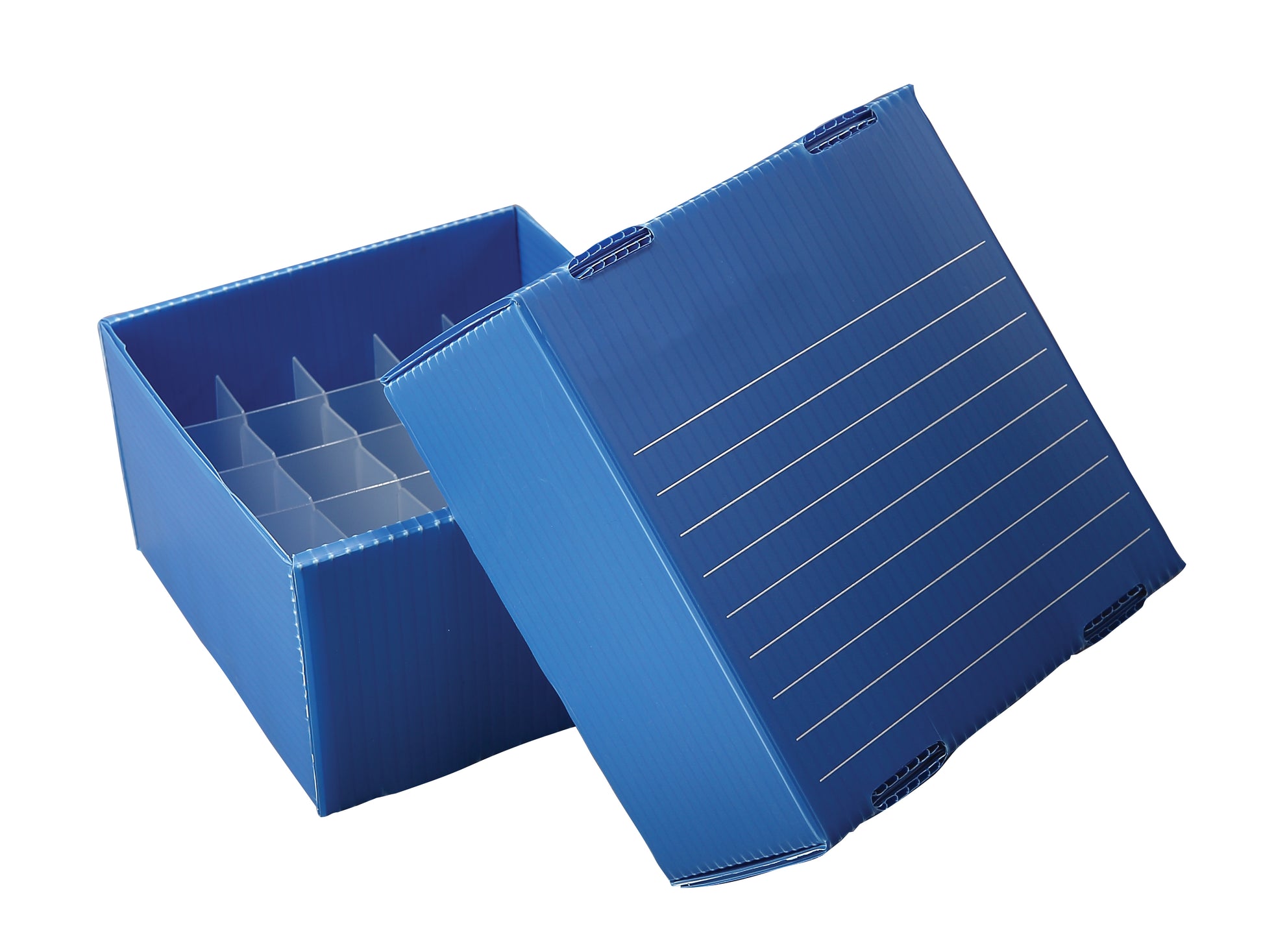 120388 - Heathrow Corrugated PP Cryogenic Freezer Box for 5mL Tubes, Blue