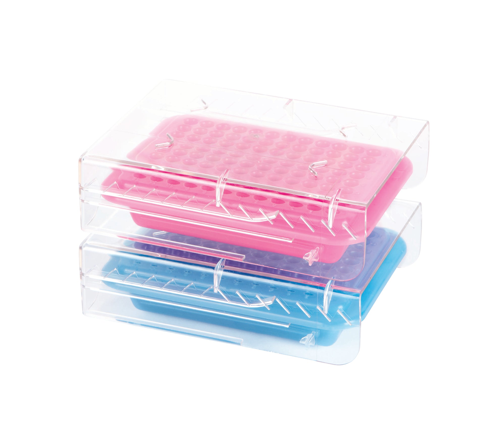 Heathrow Scientific 120729 PCR Cooler 96-Well Mixed Color Pack Pink Purple and Dark Blue Light Blue Temperature Indicating Pack of 2