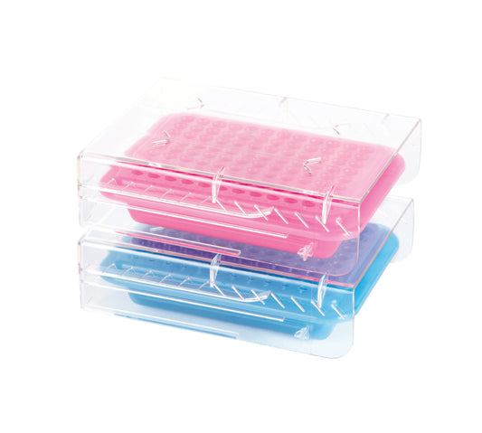 Heathrow Scientific 120729 PCR Cooler 96-Well Mixed Color Pack Pink Purple and Dark Blue Light Blue Temperature Indicating Pack of 2