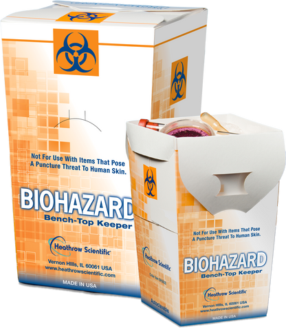 Biohazard Keepers and Benchtop Bag Holders - Heathrow Scientific