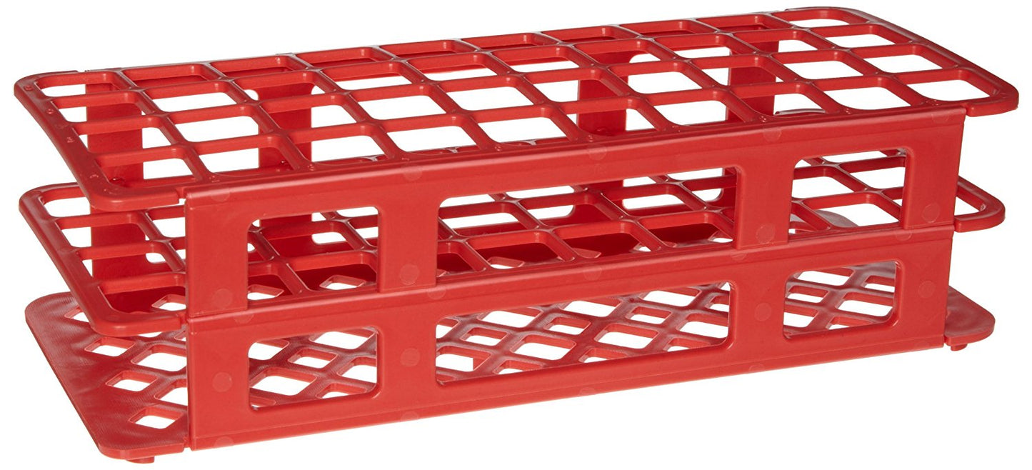 HS243071R - Heathrow Scientific Fold & Snap Tube Rack 21mm 40-Place Red
