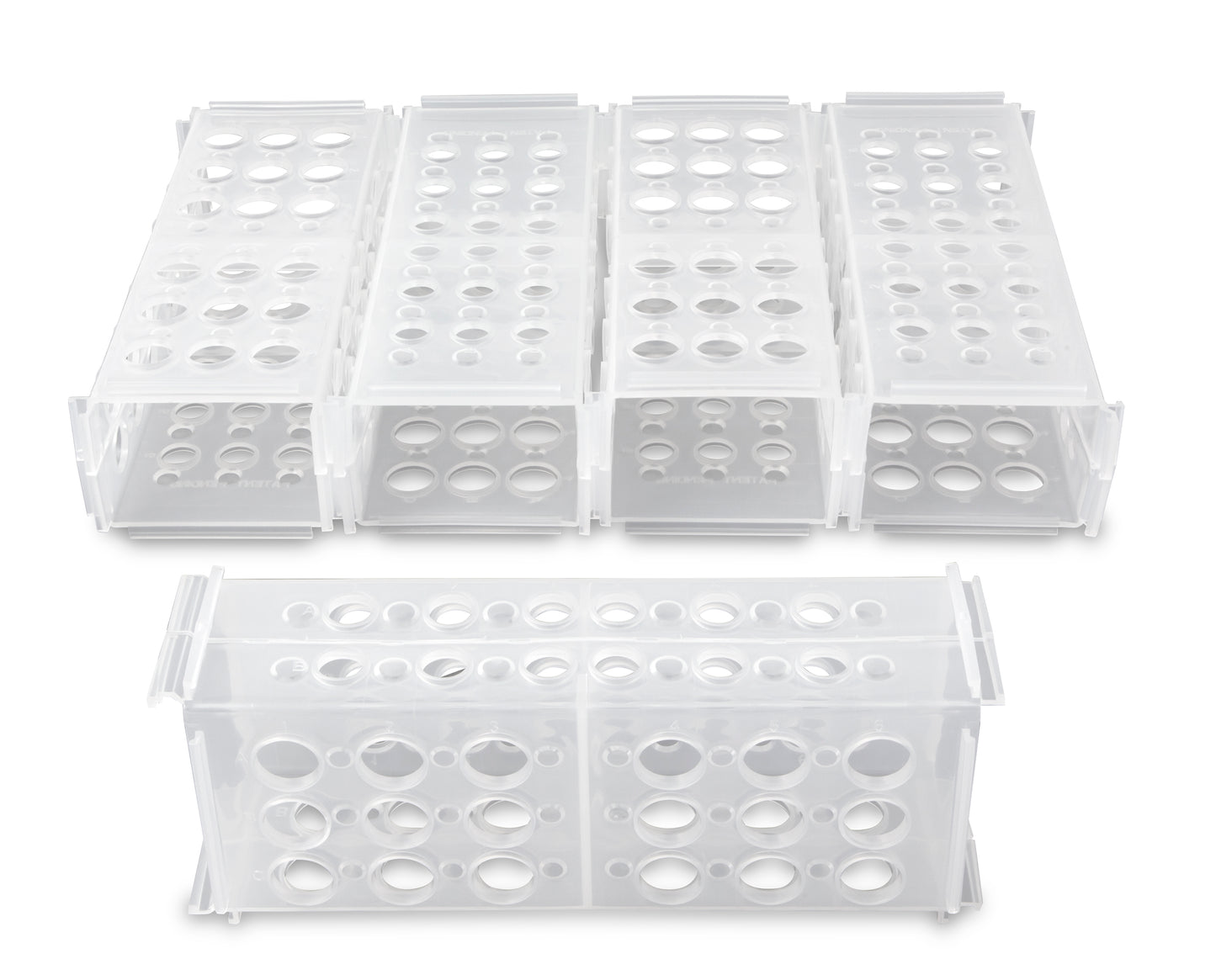 Heathrow Scientific 4-Way Clinical Tube Racks | Interlocking Polypropylene