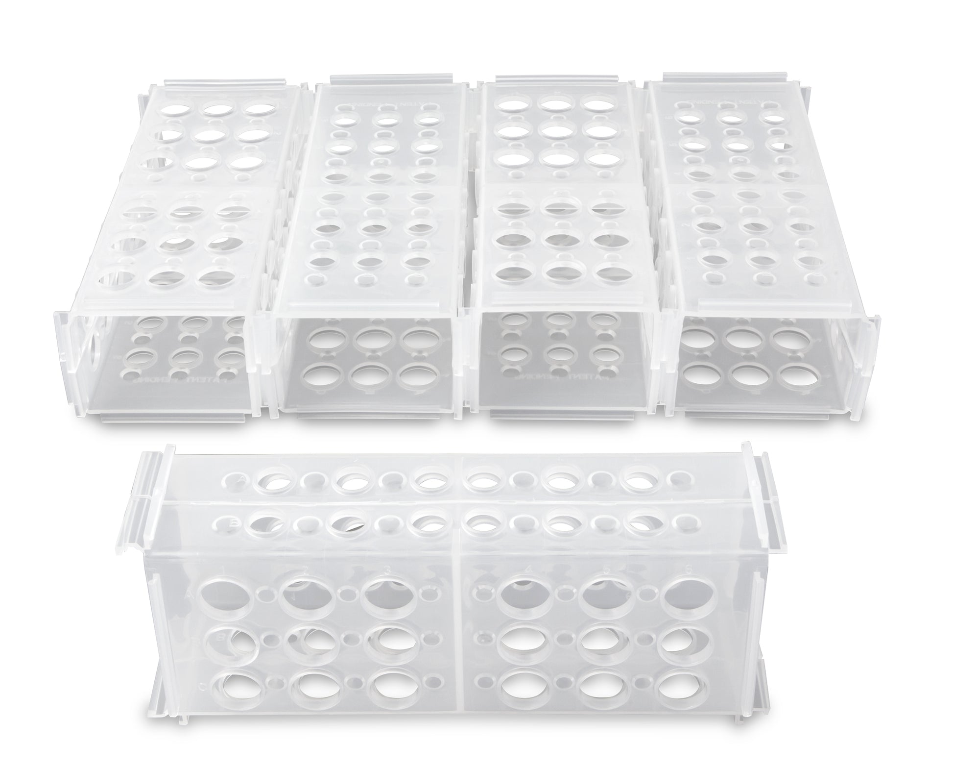 Heathrow Scientific 4-Way Clinical Tube Racks | Interlocking Polypropylene — view 4