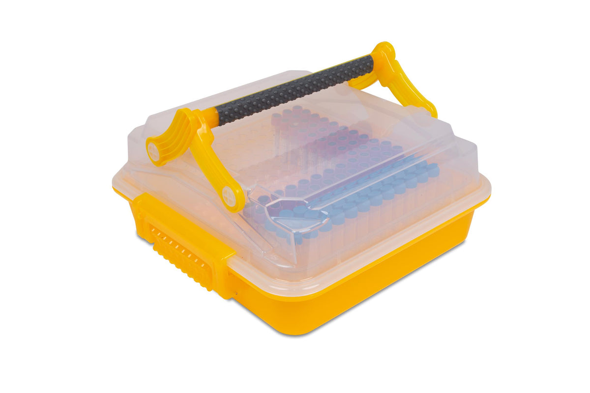 120928 - Heathrow Scientific DuraPorter XL High-Capacity Sample Transport Tote Yellow Transparent Lid