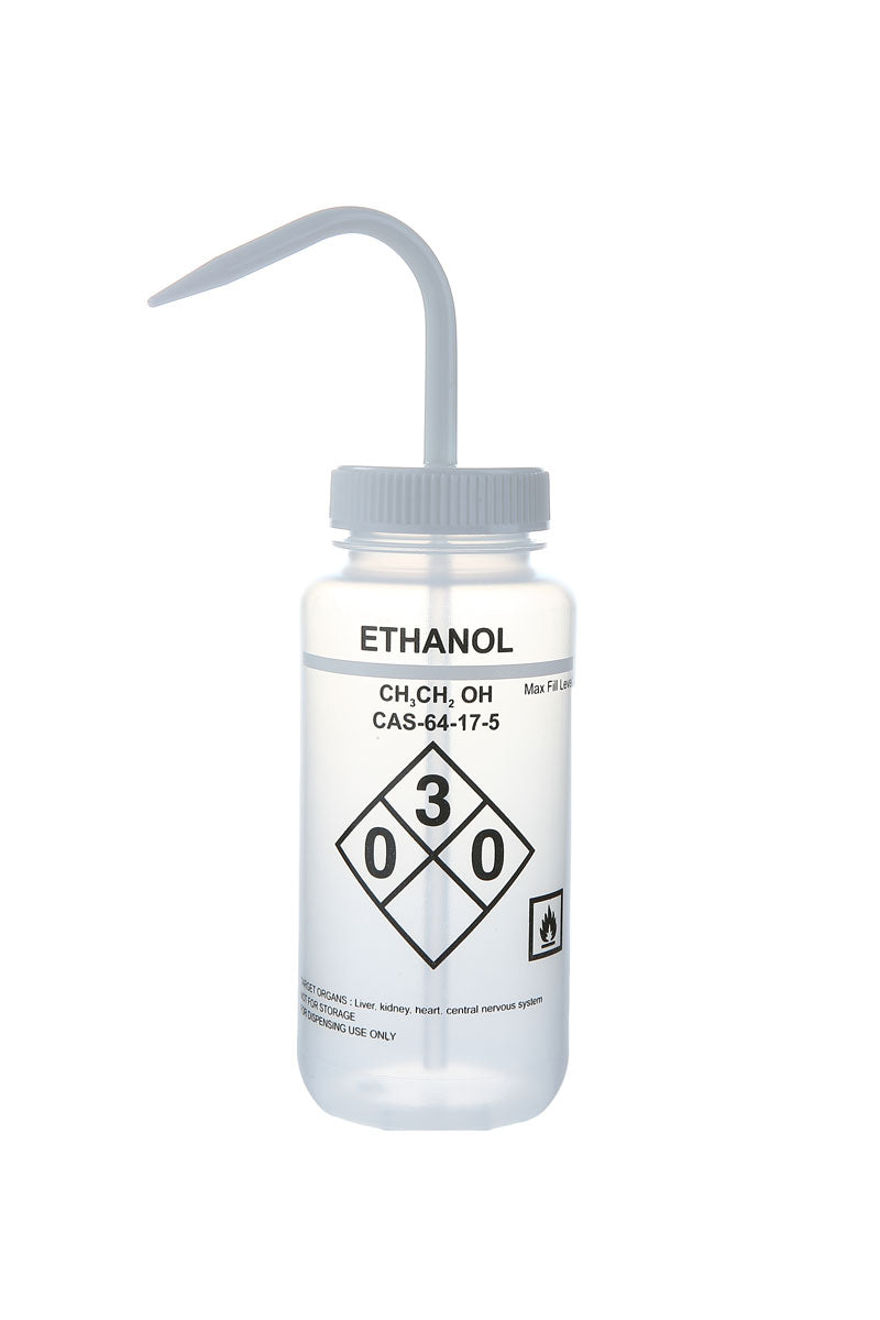 Heathrow Scientific Safety Labeled Wash Bottles - 120250 Series | 500mL Self-Venting