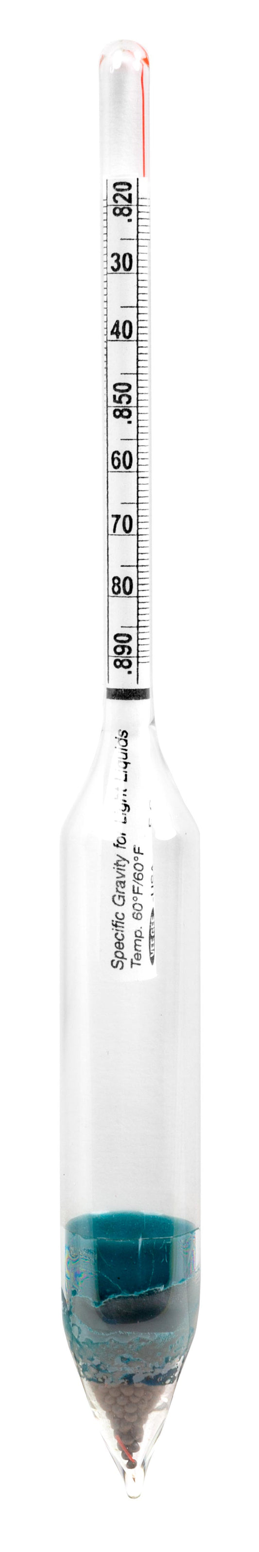 Short Specific Gravity Hydrometers - 165mm - 6602S Series - Heathrow Scientific