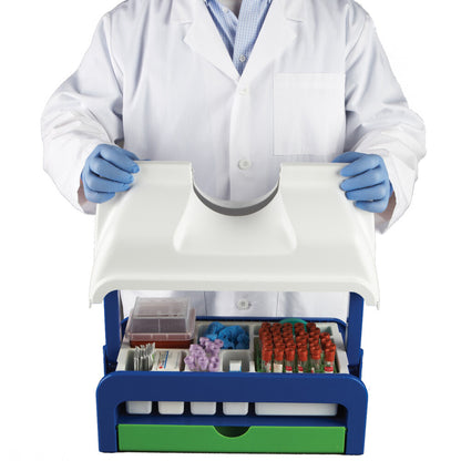 Heathrow Scientific HS2202 Droplet Phlebotomy Tray Lid White Polystyrene Stackable Alternate View