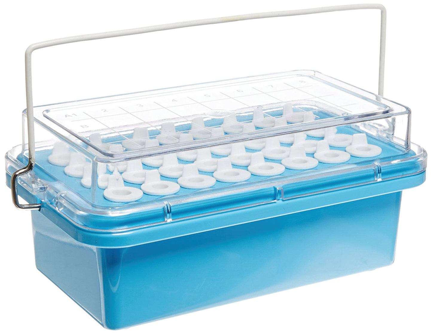 Heathrow Scientific True North Mini Cooler 32-well -20°C Clear lid Blue (SKU 120074)