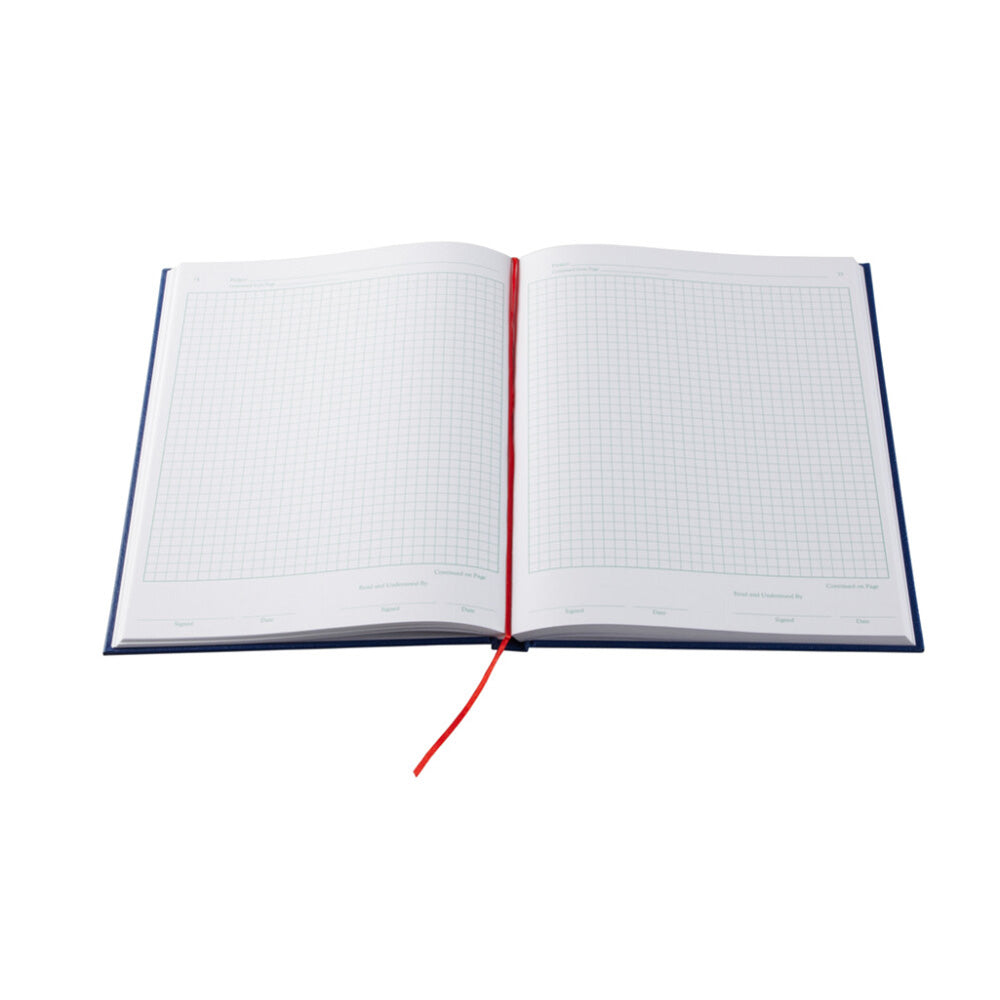 Heathrow Scientific HS8610B Laboratory Notebook 200-Page Grid (Blue) Acid-Free Hardbound alternate view