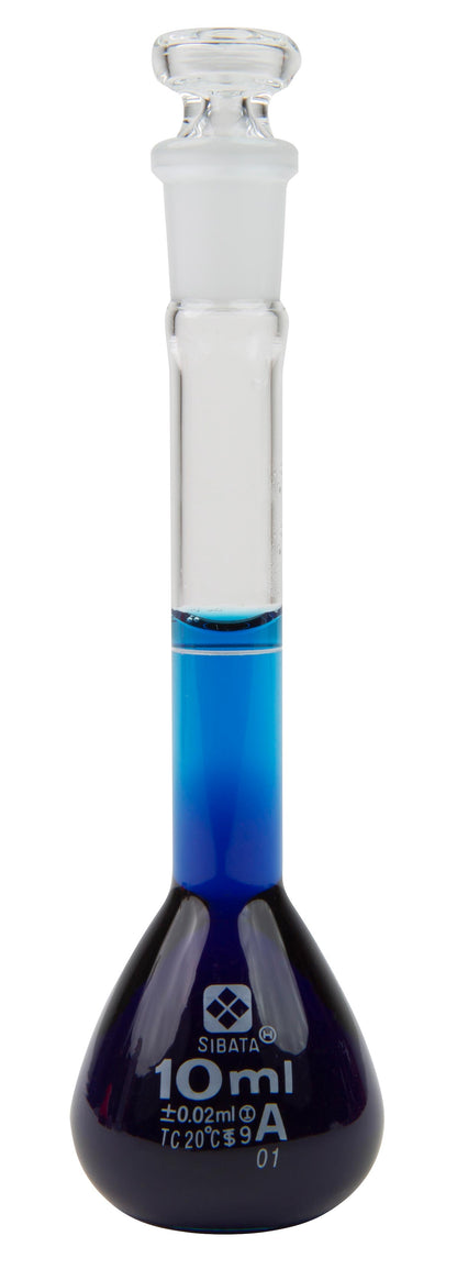 2306A-10 - SIBATA Class A Volumetric Flask 10 mL Glass Stopper ASTM E-288