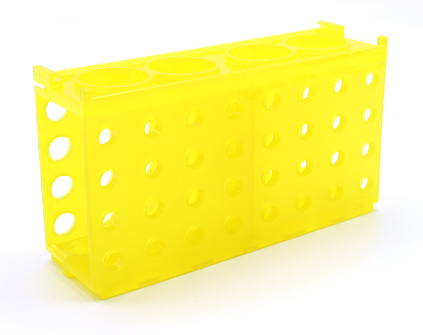 HS29022E - Heathrow Scientific 4-Way Tube Rack Yellow Pack of 5 - Holds 50mL 15mL 1.5mL 0.5mL