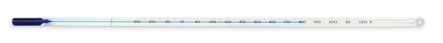 80701E - VEE GEE Scientific Glass Thermometer -30 to 120°F Total Immersion