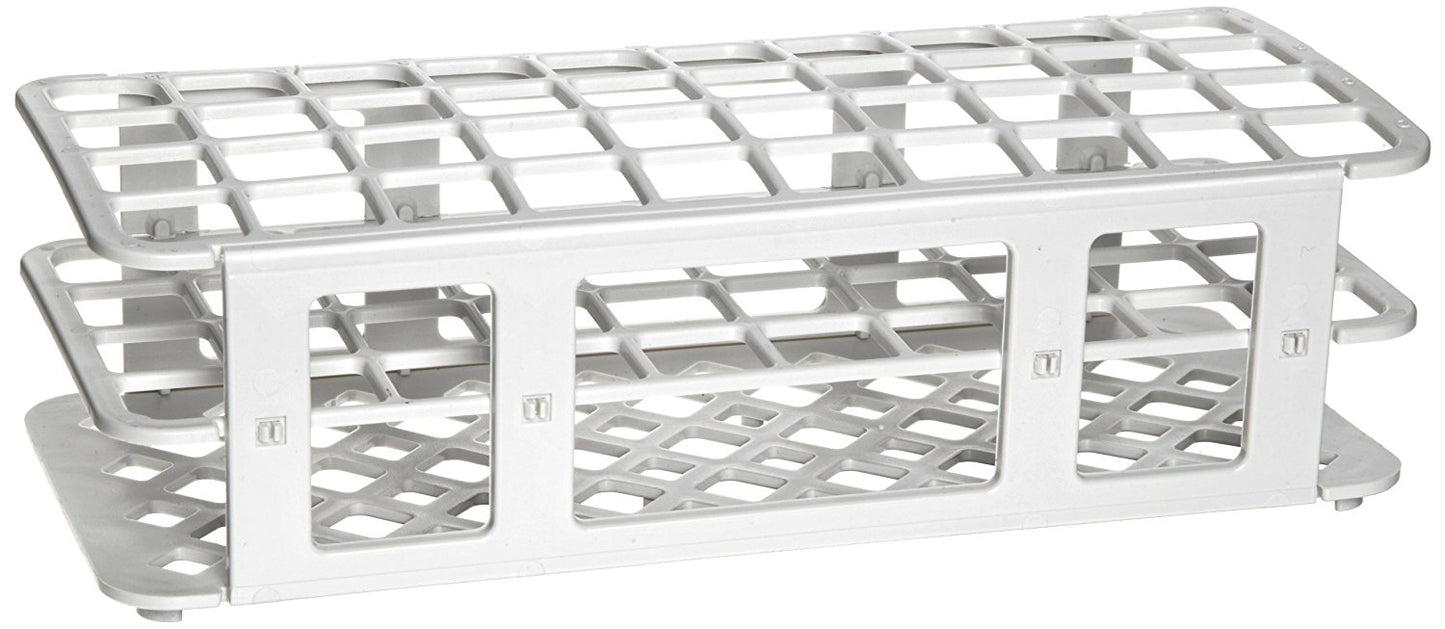 HS243071W - Heathrow Scientific Fold & Snap Tube Rack 21mm 40-Place White