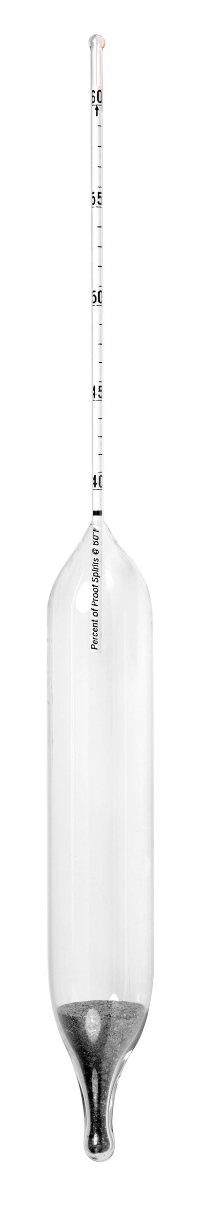 Heathrow Scientific Alcohol Proof Hydrometers 6613 — Size H (40 to 60 Proof) / Standard (Uncertified), 6613-H